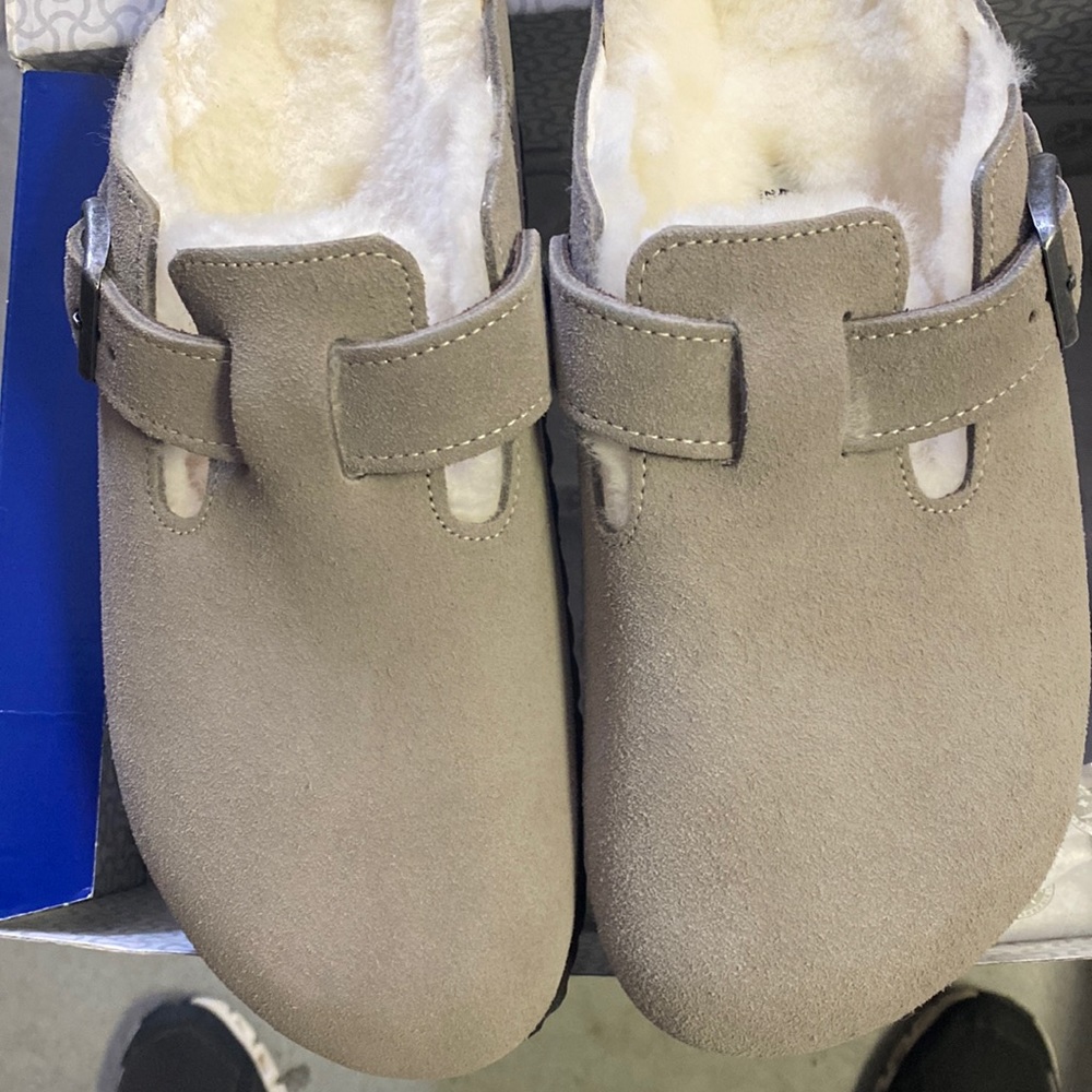 Birkenstock Boston fur stone assorted new - Picture 2 of 7